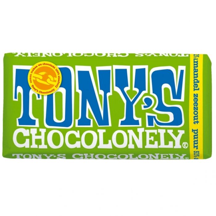 Tony's Chocolonely Puur-Amandel-Zeezout 180 gram - 1