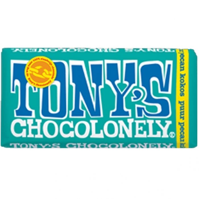 Tony's Chocolonely Puur-Pecan-Kokos reep, 180 gram - 1