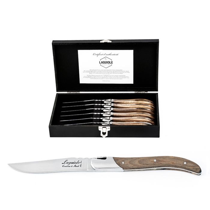 Laguiole Luxury Line Steakmessen Olijfhout - 1