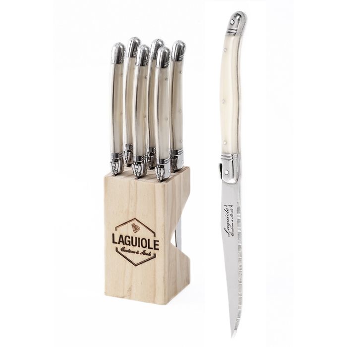 Laguiole Premium Line Steakmessen Parelmoer - 1