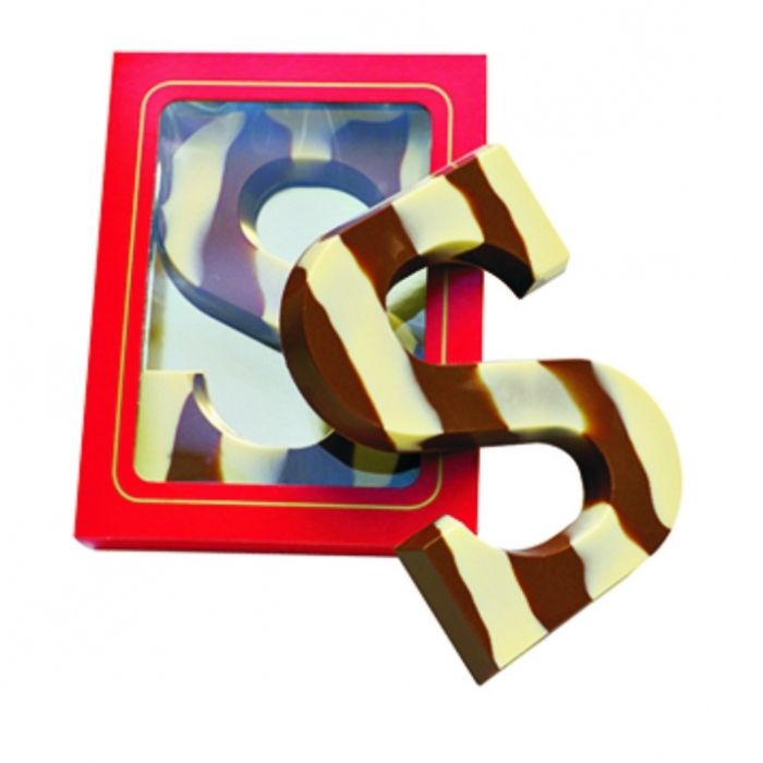 Chocoladeletter S marmer 150 gram - 1