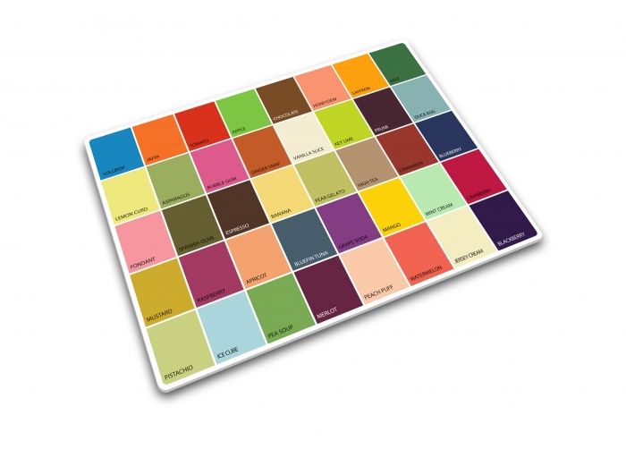 Glazen werkbladbeschermer/pannenonderzetter rechthoekig Flavours Print - 1
