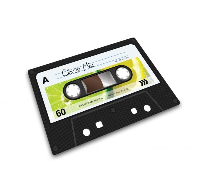 Glazen werkbladbeschermer/pannenonderzetter rechthoekig Cassette Print - 1