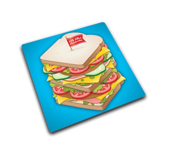 Glazen werkbladbeschermer/pannenonderzetter rechthoekig Sandwich Print - 1