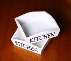 Wooden box white 17*17*6 with text KITCHEN