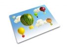 Glazen werkbladbeschermer/pannenonderzetter rechthoekig Ballonnen Print