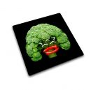 Glazen werkblad beschermer/pannenonderzetter vierkant Broccoli Diva Print