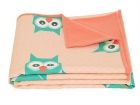 Blanket Geo Forest Owl fleece & cotton duck