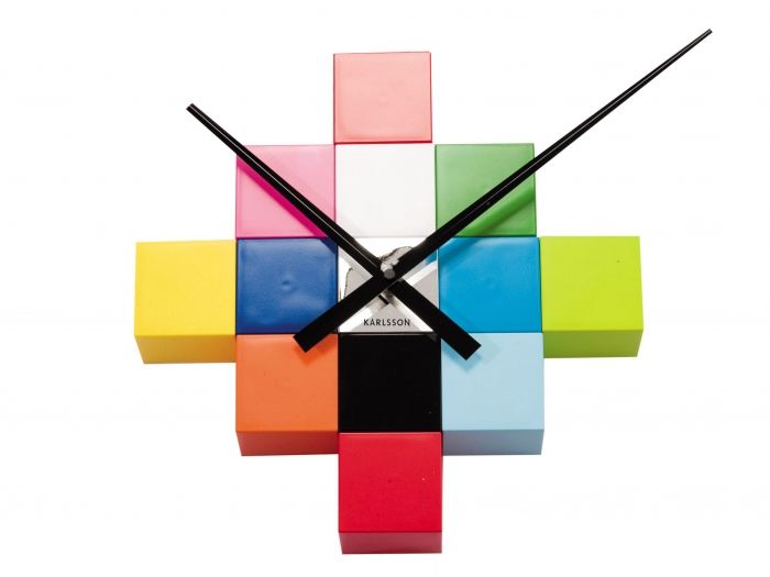 Wall clock DIY Cubic multi colour - 1