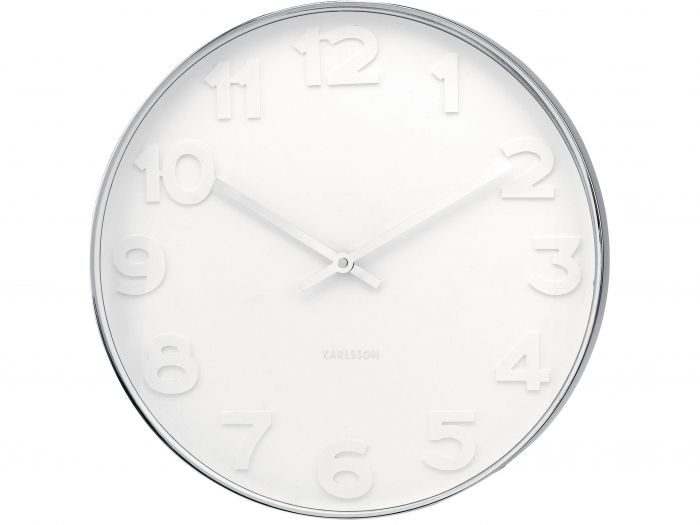 Wall clock Mr. White numbers steel polished - 1