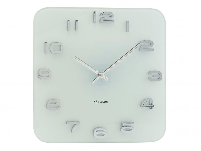 Wall clock Vintage white glass - 1
