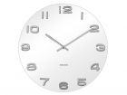 Wall clock Vintage white round glass