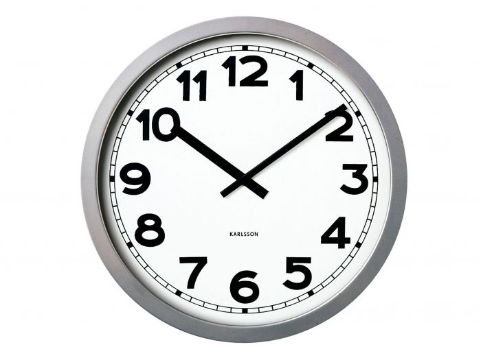 Wall clock Giant numbers brushed alu - 1