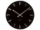 Wall clock Slim Index black glass mirror edge