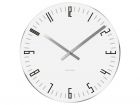 Wall clock Slim Index white glass mirror edge