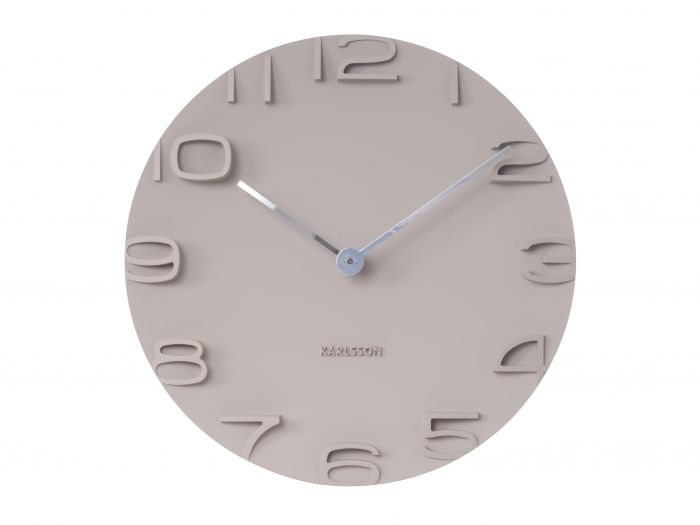 Wall clock on the Edge warm grey w. chrome hands - 1