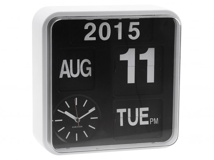 Wall clock Mini Flip white casing , black dial - 1