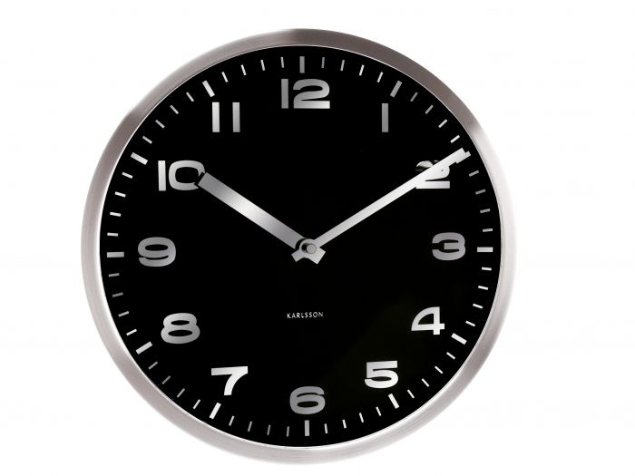 Wall clock Mirror Numbers black steel case - 1