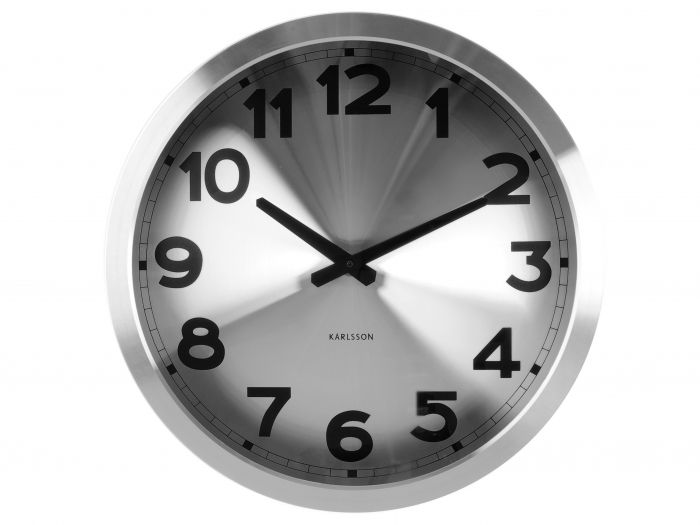 Wall clock Silver Station alu, sweep movement - 1