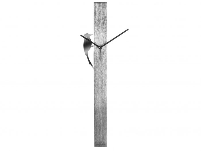 Wall clock Woodpecker Tube chrome steel - 1