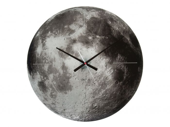 Wall clock Moon mirror glass, silent movem. - 1