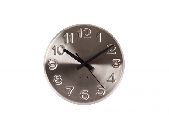 Wall clock Bold Engraved numbers steel - 1