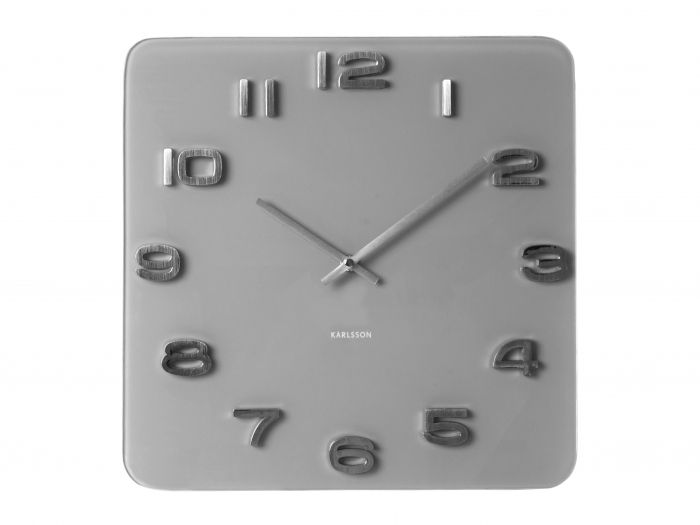 Wall clock Vintage grey glass - 1