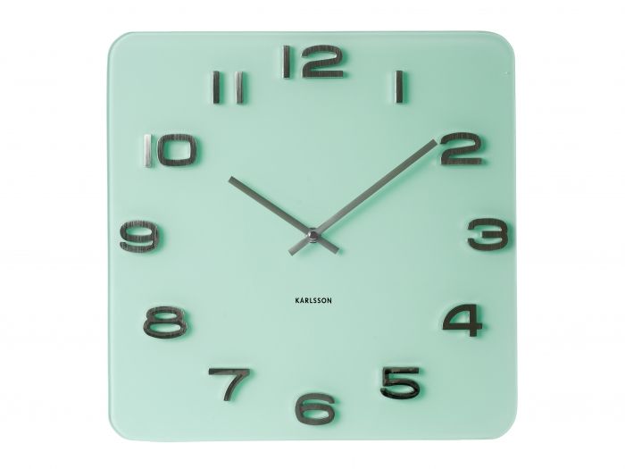 Wall clock Vintage pastel green glass - 1