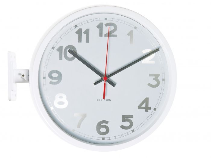 Wall clock Numbers Double Sided alu white - 1