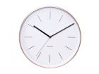 Wall clock Minimal white w. copper case