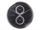 Wall clock Multiple Time aluminium black - 1