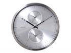 Wall clock Multiple Time aluminium brushed