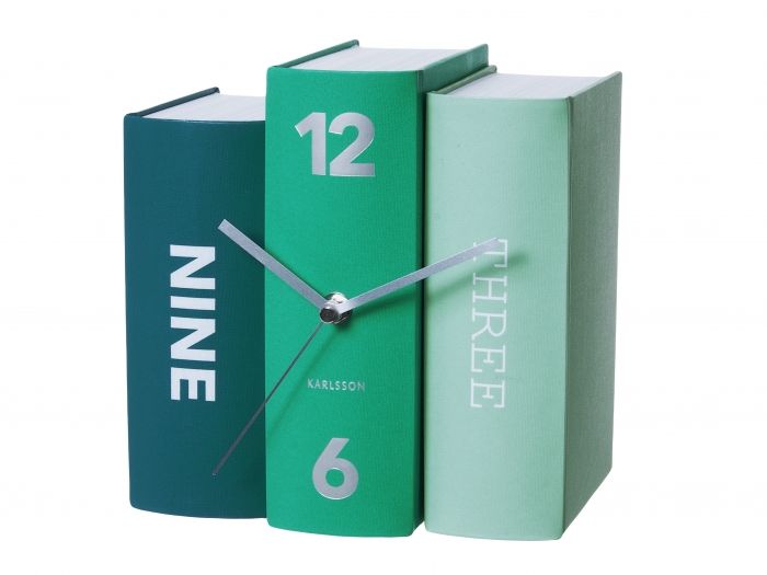 Table clock Book emerald paper, 20x15x20cm - 1