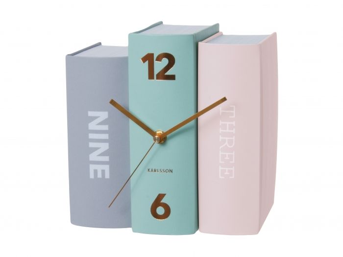 Table clock Book pastels paper, 20x15x20cm - 1