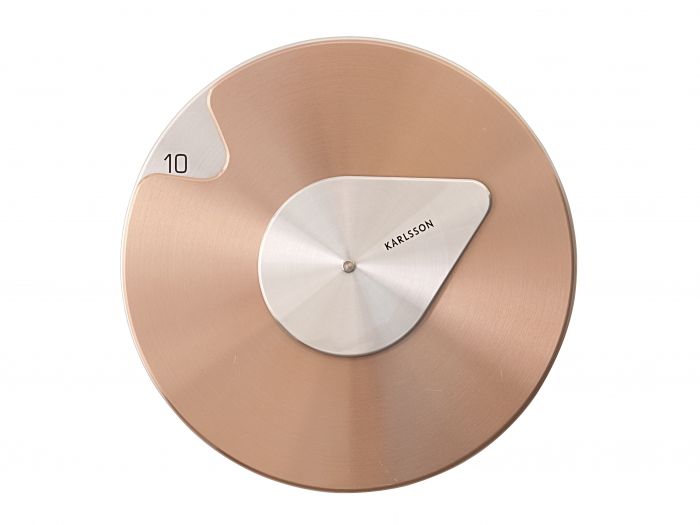 Wall clock Drop brushed copper w. steel - 1