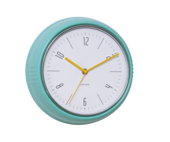 Wall clock Retro sea green steel - 1