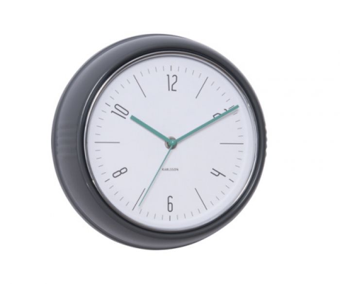 Wall clock Retro dark grey steel - 1