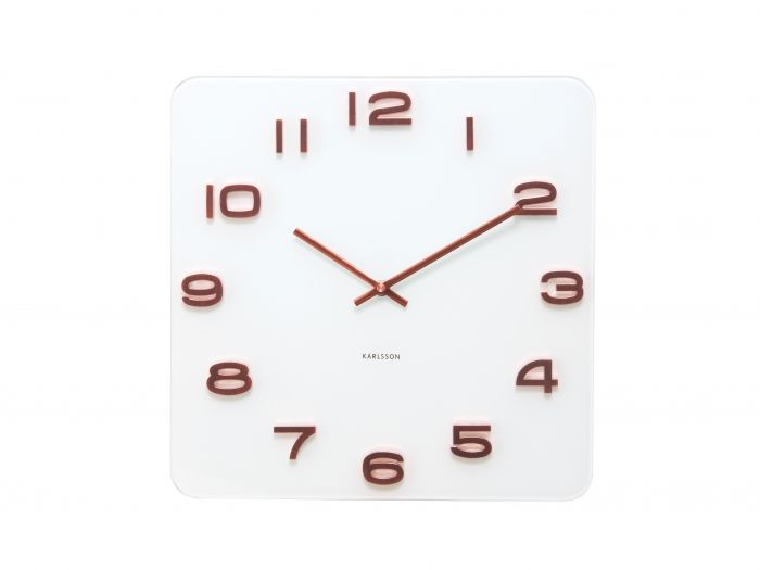 Wall clock Vintage white w. copper numbers - 1