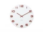 Wall clock Vintage white w. copper numbers round