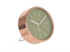 Alarm clock Minimal jungle green w. copper case - 1