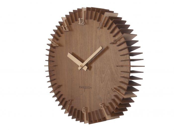 Wall clock Rib dark wood, dark wood numbers - 1