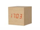 Alarm clock Cube Pure elm wood small