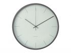 Wall clock Mist misty grey w. wooden case