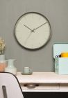 Wall clock Mist misty grey w. wooden case - 3