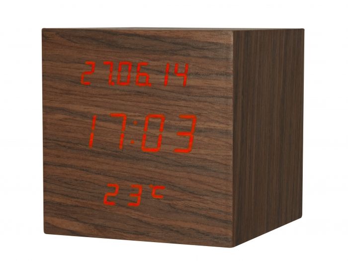 Alarm clock Cube Pure rose wood big - 1