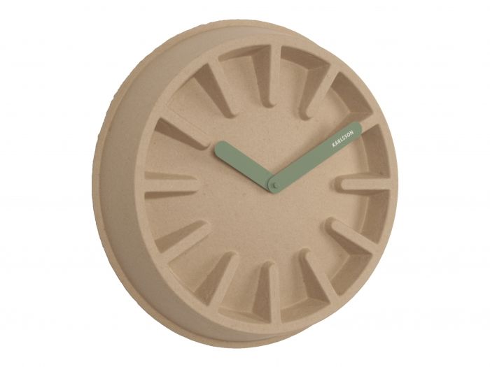 Wall clock Paper Pulp natural, jungle green hands - 1