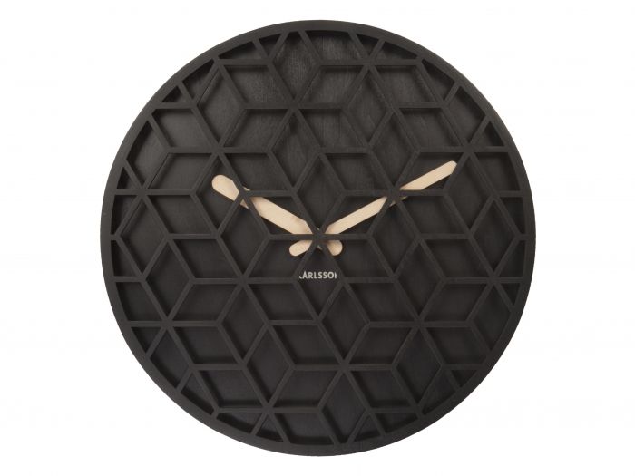 Wall clock Discrete wood black, D.36cm, H.5cm - 1