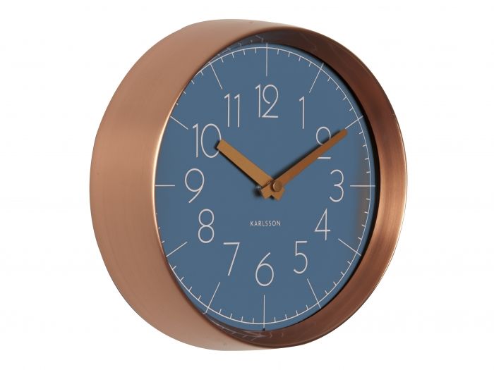 Wall clock Convex jeans blue, copper case - 1
