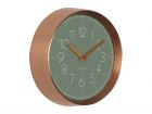 Wall clock Convex jungle green, copper case