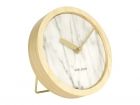Wall / Table clock Plug marble white, wooden case - 1